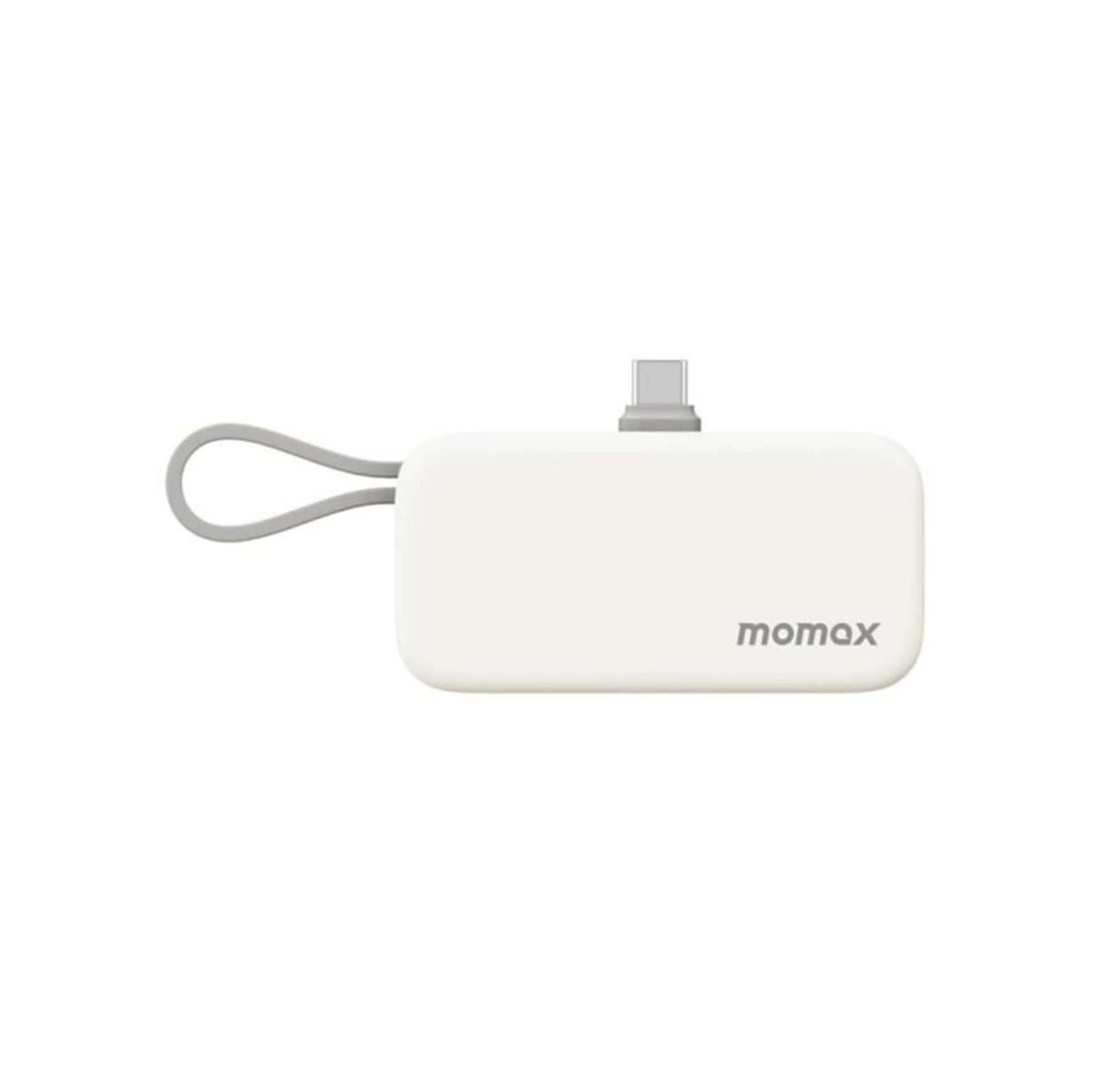 Momax 1-Power Mini 5000mAh Bulit-in foldable USB- C Battery pack | White Momax 1-Power Mini 5000mAh Bulit-in foldable USB- C Battery pack | White
